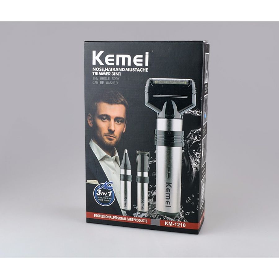 Kemei 3 in 1 waterproof rechargeable electric shaver shaving razor KM-1210